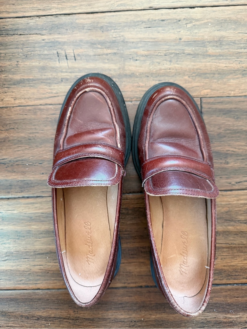 Madewell Women’s Burgundy Leather Penny Loafers